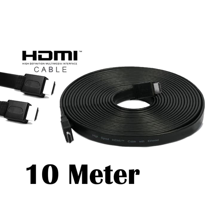 Kabel HDMI 10m 10 Meter Flat 1.4 HIGH SPEED GOLD PLATE