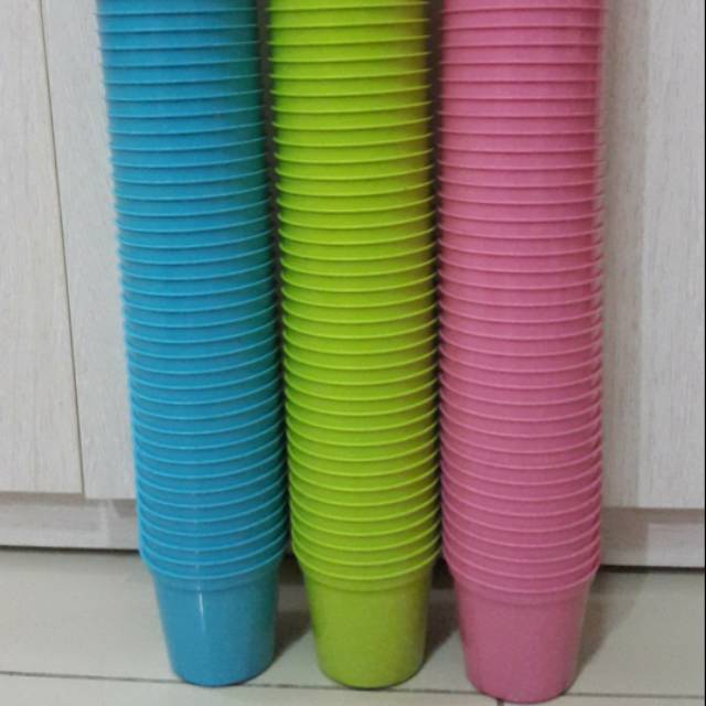 Pot bibit plastik warna warni 8 Cm/pot ice cream grosir pot bunga