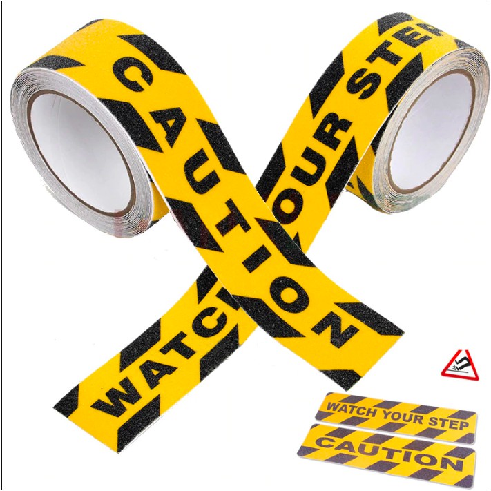 SAFETY WALK TAPE ANTI SLIP LANTAI TANGGA - STIKER LAKBAN KUNING HITAM
