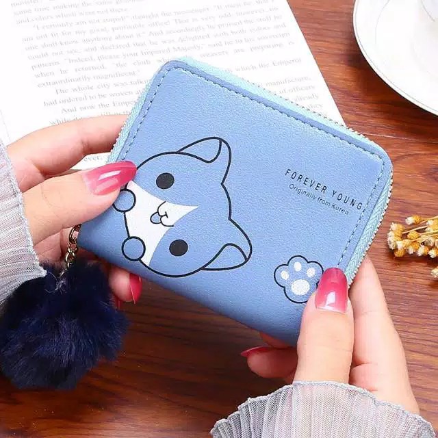 DOMPET WANITA KECIL KEKINIAN FASHION CEWEK KOREA MOTIF KUCING MINI WALLET WOMEN IMPORT AA3