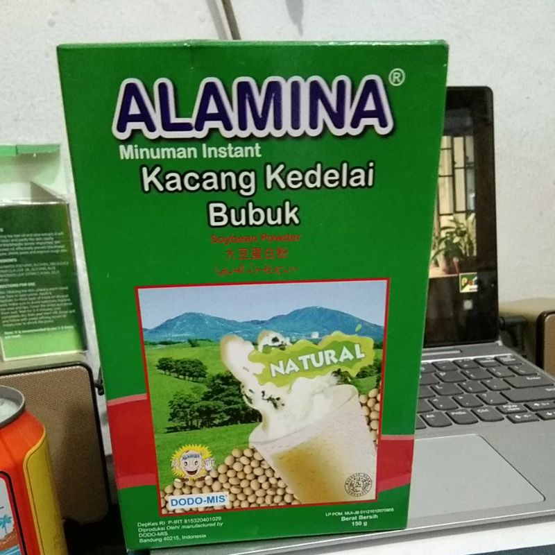 Susu Kedelai Bubuk ALAMINA Kacang  Murni Protein Milk Soybean Powder Varian Rasa Natural Original  Coklat Vanila  Muscle Suplement Makanan Fitnes Menurunkan Berat Badan GILBERT ARMY STORE Promo Terbaru 150gram 400