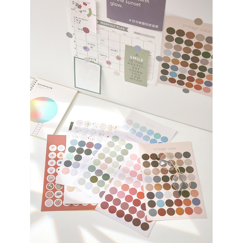 

Sticker Aesthetic Wall Decoration Journal Planner Scrapbook DIY MACARON DOTS Stiker - 01 Stiker Estetik Jurnal Seri Dots