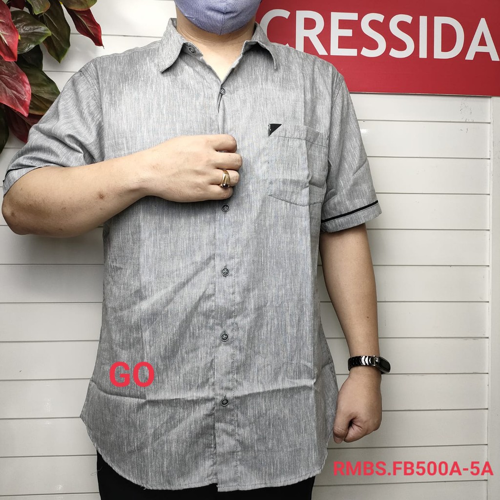 gof CRESSIDA KEMEJA PRIA JUMBO Kemeja Casual Kemeja Lengan Pendek