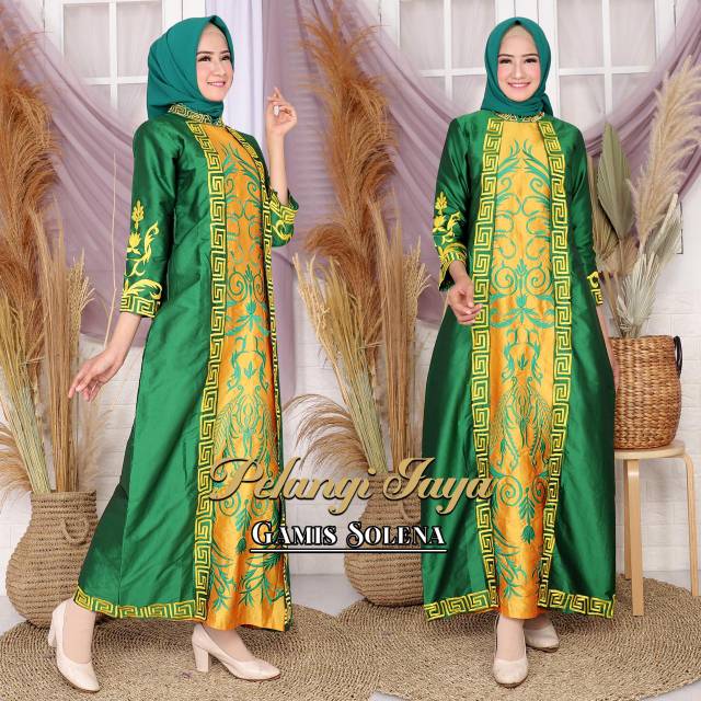 Gamis pesta taveta ory pelangi jaya