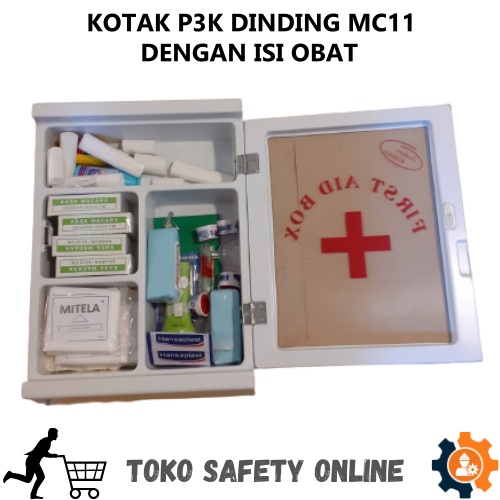 Jual Kotak Obat P3K Dinding Lengkap Dengan Isi Obat P3K / Kotak P3K ...