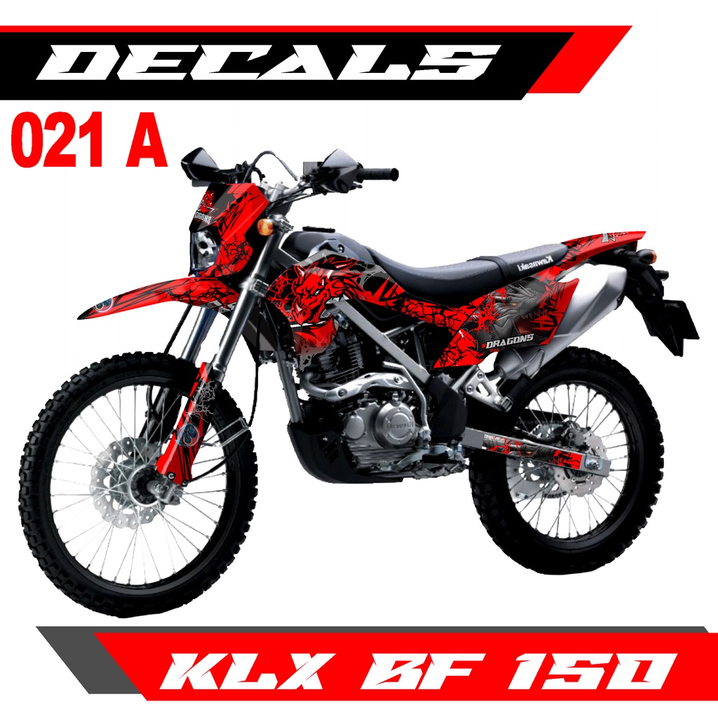 Decal Sticker - Dekal Stiker Kawasaki KLX150BF Design Motif DRAGON NAGA Abstrak - 021
