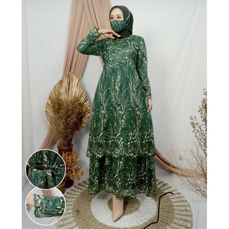 REALPICT GAMIS TINGKAT /GAMIS PESTA MEWAH/GAMIS MODERN/DRESS KEBAYA/BY ALETA