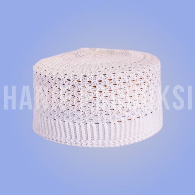 Peci Rajut Putih Polos / Peci Rajut Haji