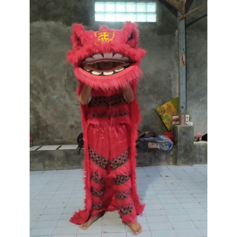 barongsai  merah dewasa(ukuran 60x50x45)