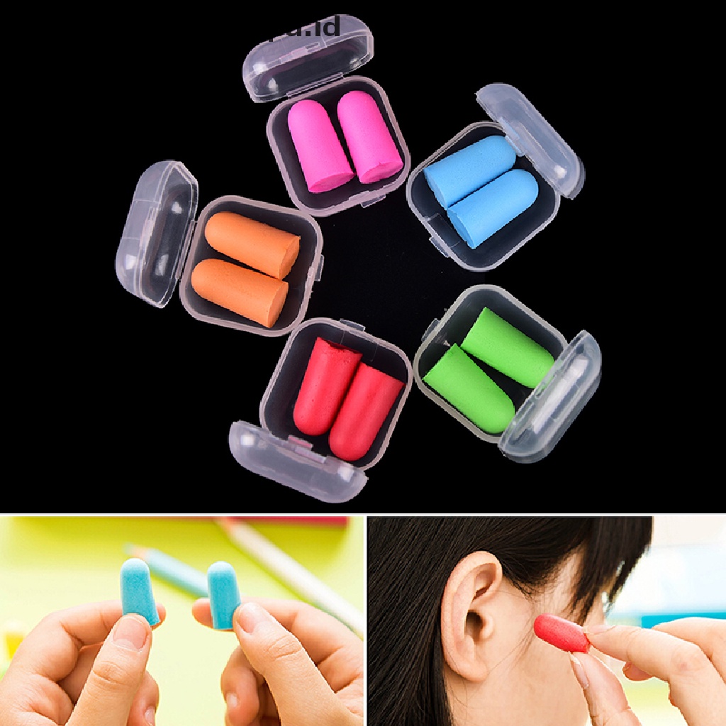 Aatrillioncatalpa 1 Set / 2pcs Earplugs Bahan Memory Foam Lembut Untuk Tidur