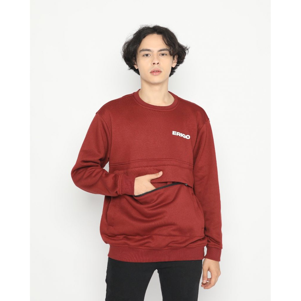 Baju Kaos Jacket Hoodie Flanel Erigo Sweatshirt Arnius Red Original  Keren