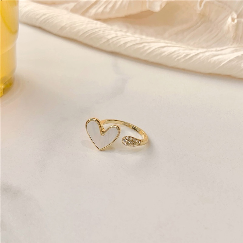 Cincin Jari Telunjuk Bahan Akrilik Hias Berlian Mikro Gaya Korea Untuk Wanita