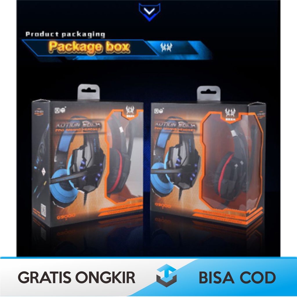 HEADSET GAMING LED KOTION EACH G9000 HEADBAND NYAMAN KEDAP SUARA LUAR