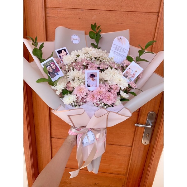 (GRAB ONLY) FRESH FLOWER BOUQUET WITH PHOTOS - BUNGA ASLI