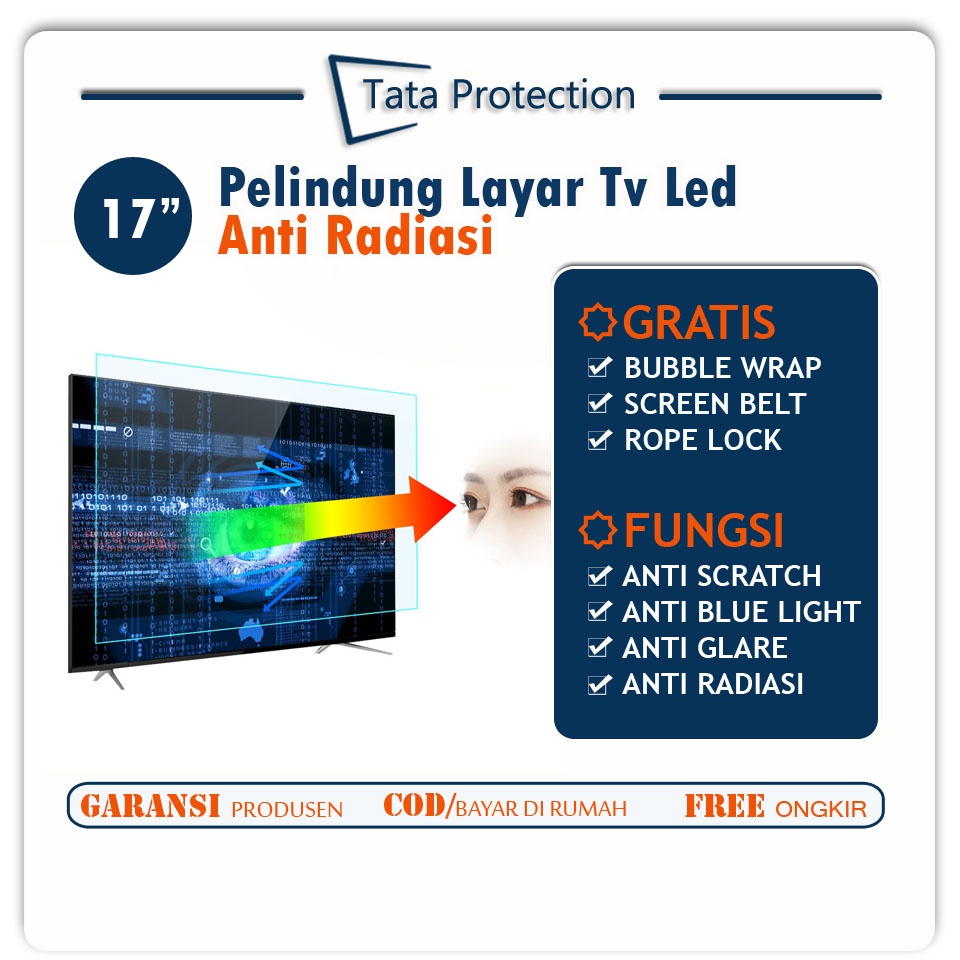 Pelindung Layar Tv Led  Anti Radiasi 17 Inch Anti Gores Silau Blue Light Sinar Biru