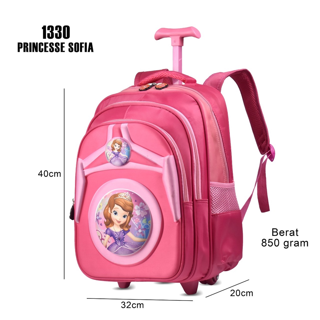 (RF) Tas Sekolah Trolly 1330 Tas Sekolah Anak Perempuan Tas Roda (Frozen,LOL,Sofia,Unicorn)