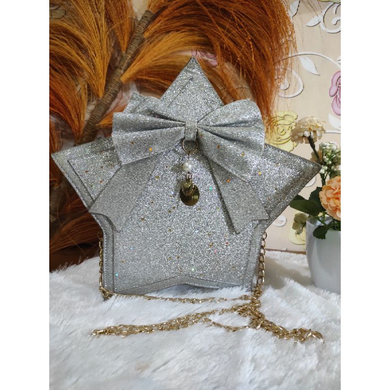 Sling Rantai Tas Bahu shoulder bag Terhits Gumush Bintang Berkilau tas pesta tas anak Preloved Keren