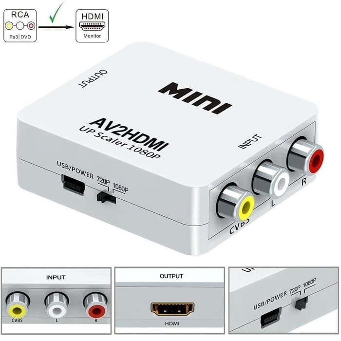 RCA AV TO HDMI CONVERTER - RCA TO HDMI BOX