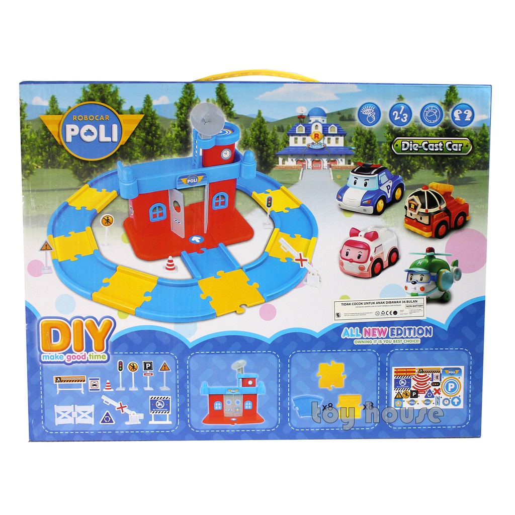 Mainan Anak Track Robocar Poli DIY - Diecast Car