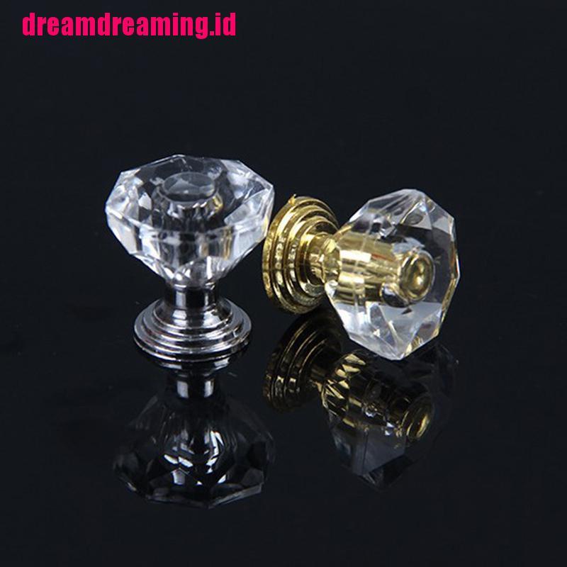 10pcs Knob Pintu Kristal Diamond Akrilik Tarikan Lemari Laci