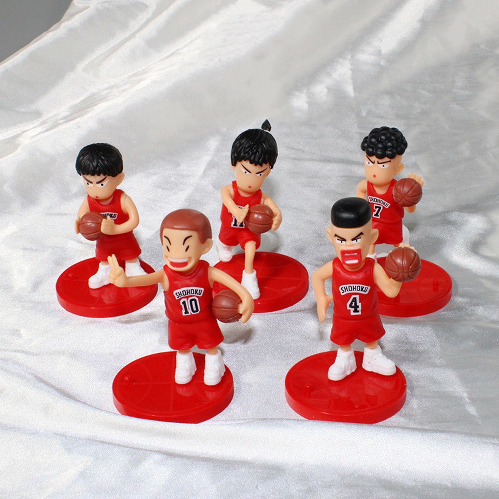 LANFY Japanese Sakuragi Hanamichi Anime Shohoku Action Figures Basketball Player Figures Toys Mitsui Hisashi Collection Model Kids Adult Toys Akagi Takenori Rukawa Kaede/Multicolor