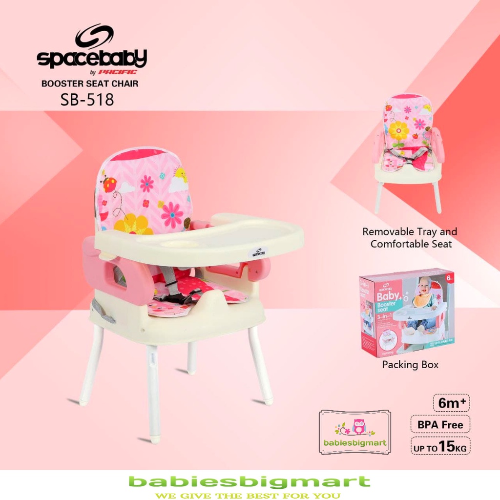 BOOSTER KURSI MAKAN BAYI SPACEBABY SB 518 BALITA ANAK FOLDING SEAT NEW SPACE BABY