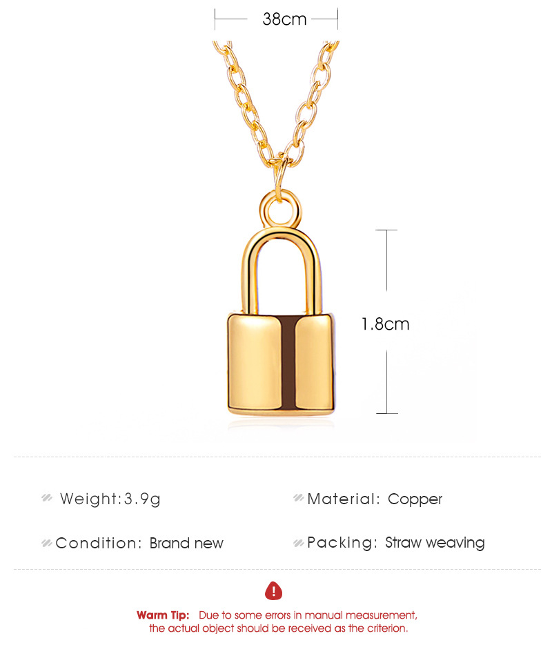 Hip Hop Lock Pendant Necklace for Women Bohemian Vintage Clavicle Chain Jewelry Accessories