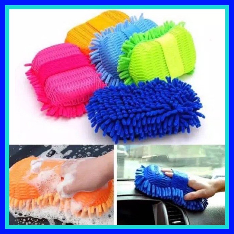 Sponge busa microfiber cuci mobil motor ukuran besar