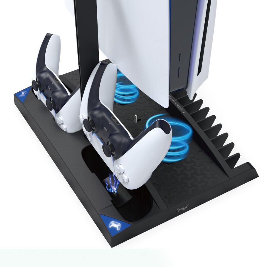 PS5 Stand Ipega Cooling Fan / Rak + Charging Stik