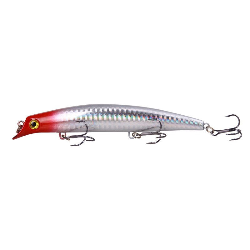 SYFISHING 1Pcs Big Popper Umpan Bentuk Ikan Kecil 12.5cm/14g Untuk Memancing Ikan Bass Minnow Fishing Lure Bait Floating