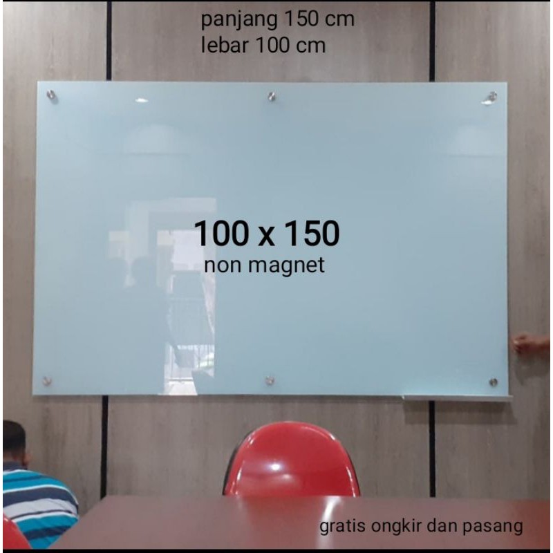 whiteboard kaca papan tulis kaca 100 x 150 cm