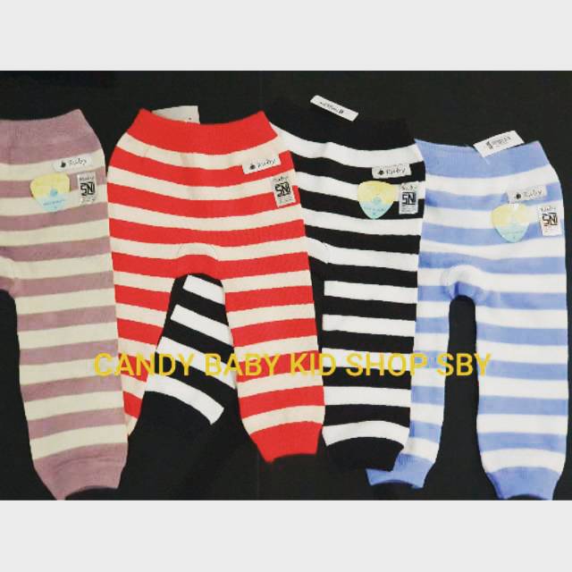 Legging Ruby Baby Stripes Polos S/M/L Leging Murah Halus Bayi