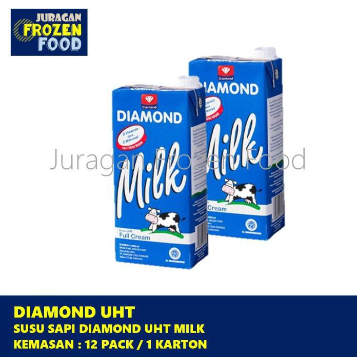 

DIAMOND SUSU SAPI UHT MILK PLAIN 1 KARTON ISI 12 PCS / 12 LITER