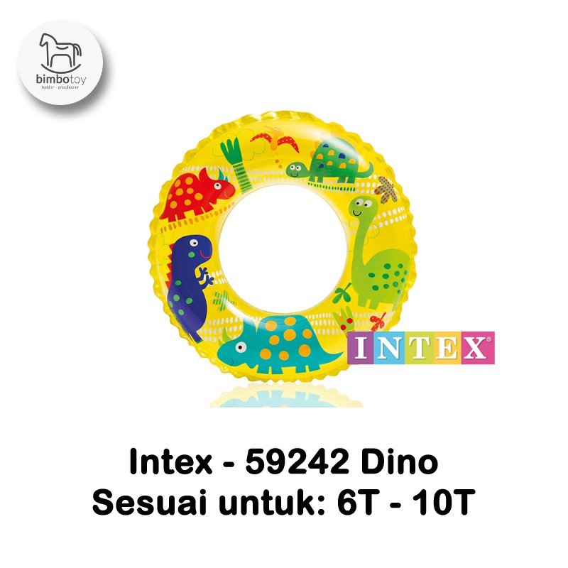 Bimbozone - Pelampung bulat Ban Renang Swim Ring - Intex 59242 Mermaid / Beach / Dino