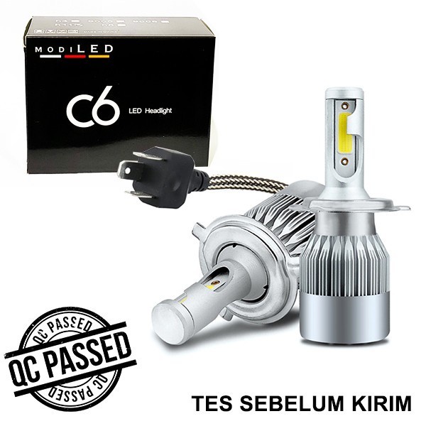 *COD*LED C6 H4 COB HEADLAMP HID SUPER BRIGHT 6000K HI LO