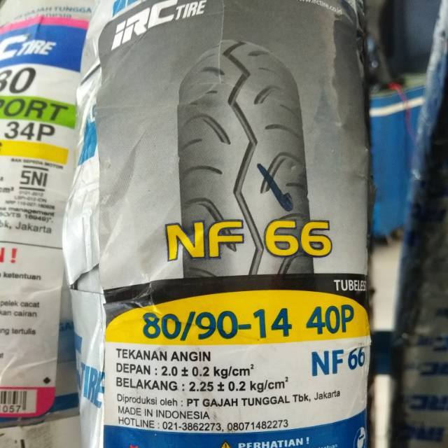 Ban Luar IRC 80/90-14 NF66 Tubeless