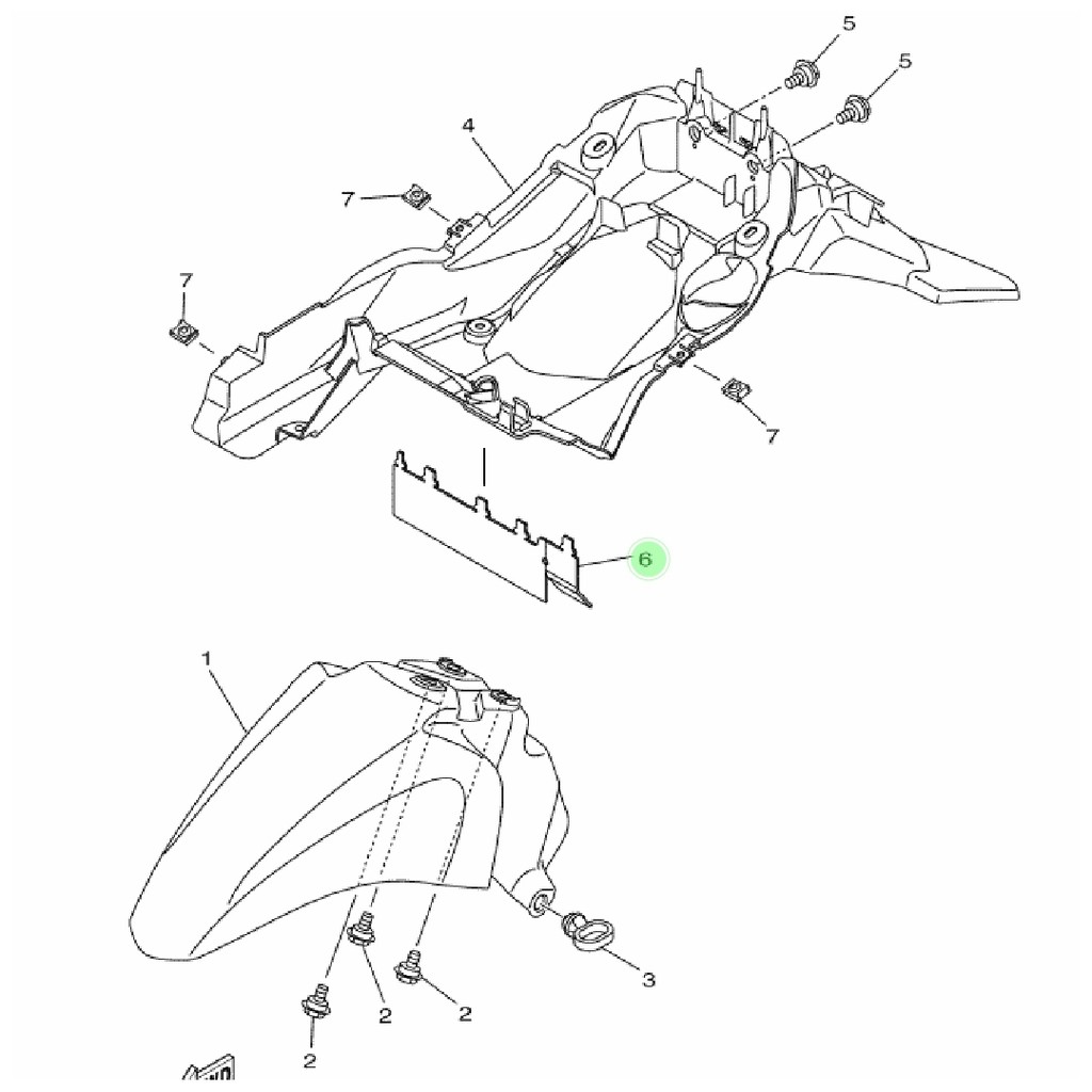 KARET MUD GUARD FLAP  PENAHAN KOTORAN DEK LUMPUR MIO M3 S Z SOUL GT FINO XRIDE X RIDE 125 ORIGINAL YGP 2PH-F1621-20