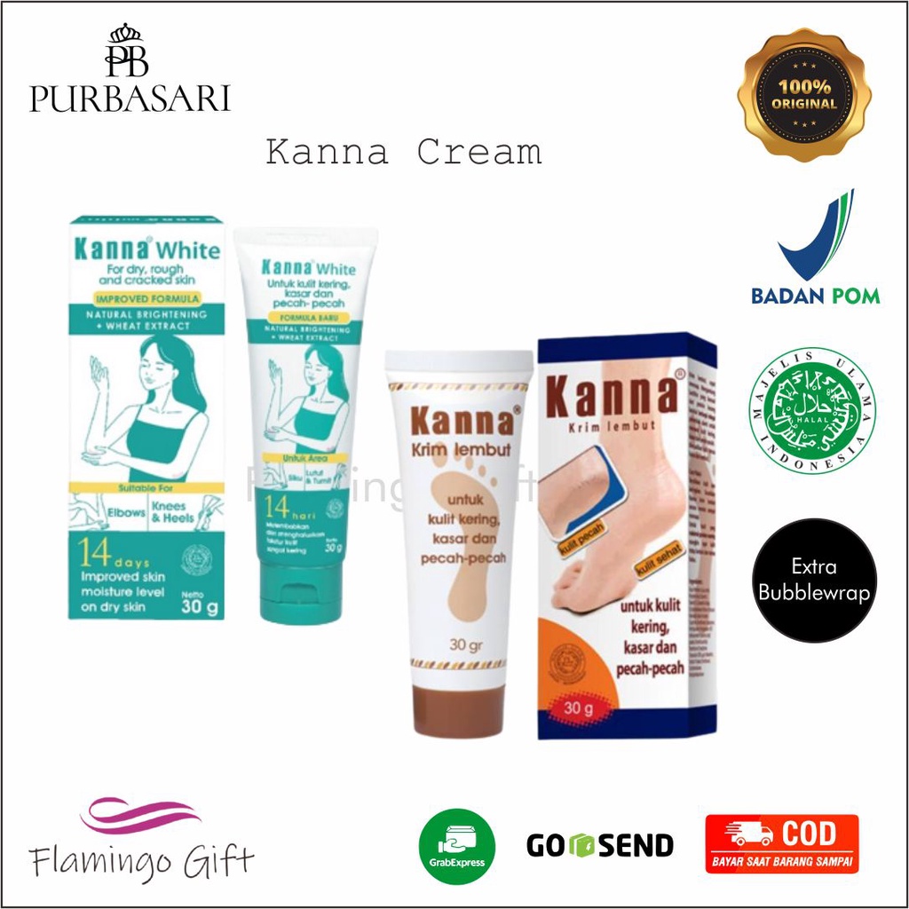 Kanna Krim Kaki | Kanna White | Kanna Krim Lembut 15gr/30gr (Krim Kulit Kering Kasar Pecah2)