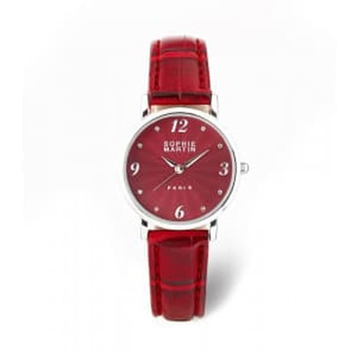 JAM TANGAN WANITA MERAH KULIT ONESSA WPU047M2  SOPHIE PARIS