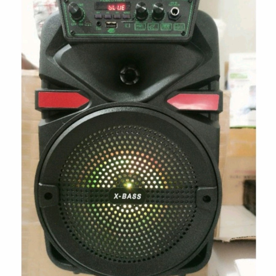 COD SPEAKER BLUETOOTH FLECO F-8808/F-8805/F-8806/F-8807 8.5 INCH X-BASS BONUS STAND PLUS MIC KARAOKE //SPEAKER FLECO X-BASS//SPEAKER SALON AKTIF//SPEAKER KARAOKE