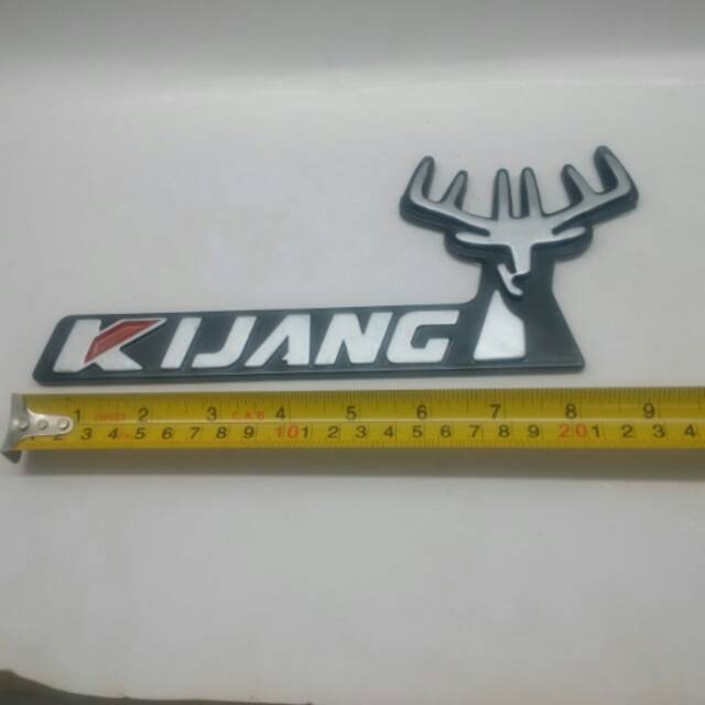 Emblem stiker tulisan KIJANG  KEPALA KIJANG  SILVER 