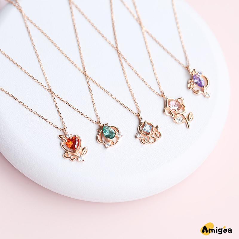 Disney Princess Kalung Wanita Desain Niche Temperamen Perhiasan Sederhana - AG2