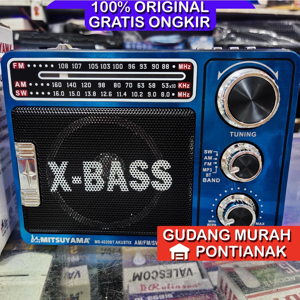 RADIO BLUETOOTH MITSUYAMA MS-4020BT AKUSTIK X-BASS//RADIO FM/AM/SW/3 BAND RADIO/MUSIC PLAYER