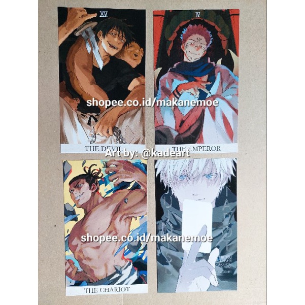 Fanmerch Tarot Card Art Print Jujutsu Kaisen Gojo Sukuna Toji Todo