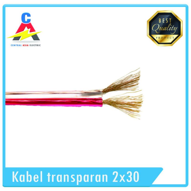 Kabel Listrik Transparan 2 x 30 Serabut (Per Meter) Bahan Super