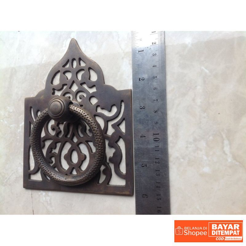 tarikan pintu gebyok kuningan antik Motif Masjid 061 - P15cm - L12cm Termurah