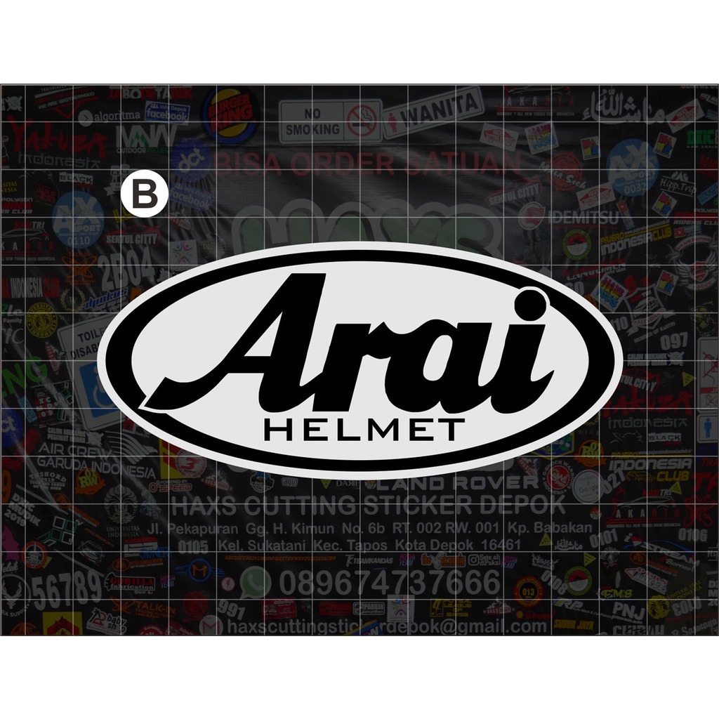 Cutting Sticker Logo Arai Helmet Ukuran 12 Untuk Helmet