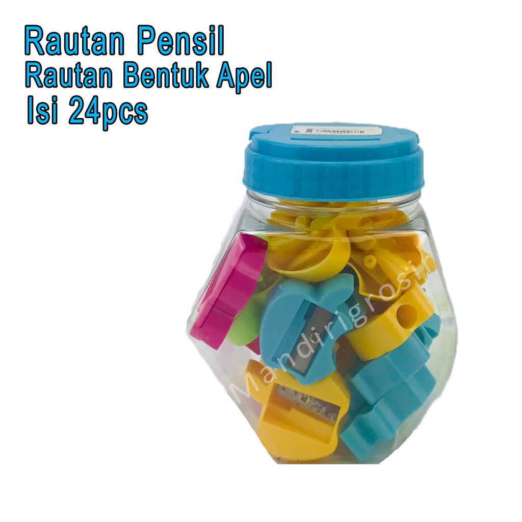 Rautan Pensil *Zhi Pi Xiong * Rautan Bentuk Apel * Isi 24pcs