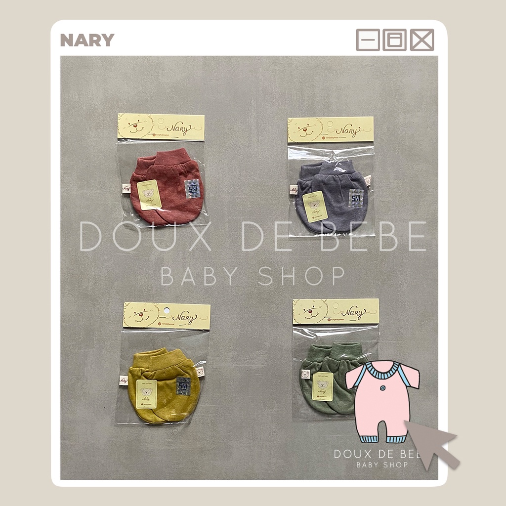 [MOMMYONLINE] NARY BABY WEAR - Nary Sarung Tangan Bayi Nary 1 set NEWBORN Nature Series / Earth Series