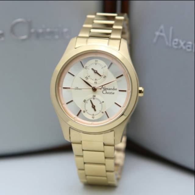 Jam wanita Alexandre christie AC2812 gold